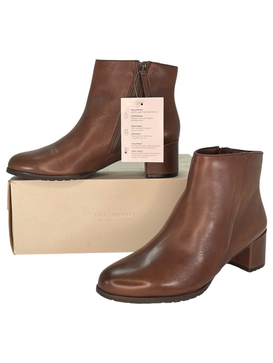 Naturalizer Shoes - Naturalizer Joy Brown Leather Weatherproof Womens Ankle Boots Size 9.5M